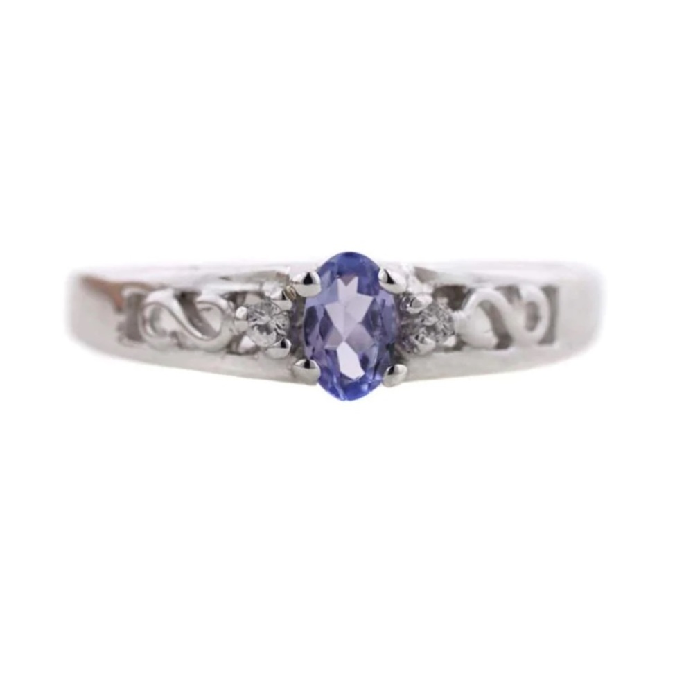 VTG Tanzanite Diamond 14k White Gold Ring